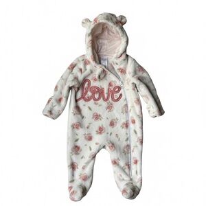 Floral Pink and White Kids One Piece
